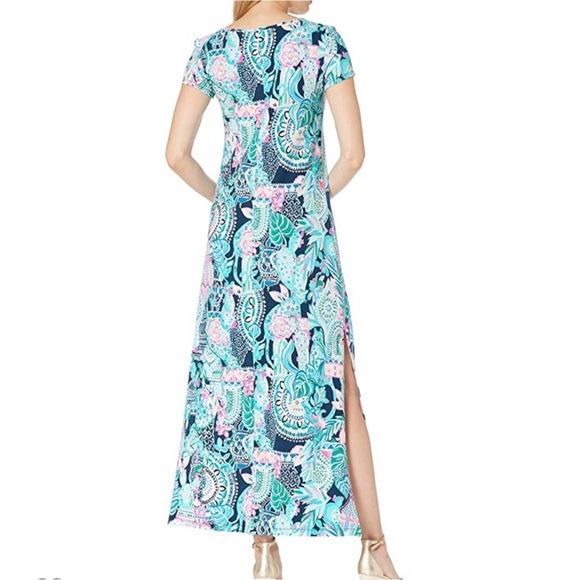 Lilly Pulitzer Wynne Maxi Dress in Lookin Sharp Cactus Cat XL - Picture 8 of 12